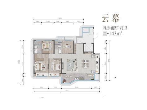 华润置地锦江悦府云幕143㎡户型户型图成都华润置地锦江悦府4室2厅2卫、1430平方米户型图 吉屋网