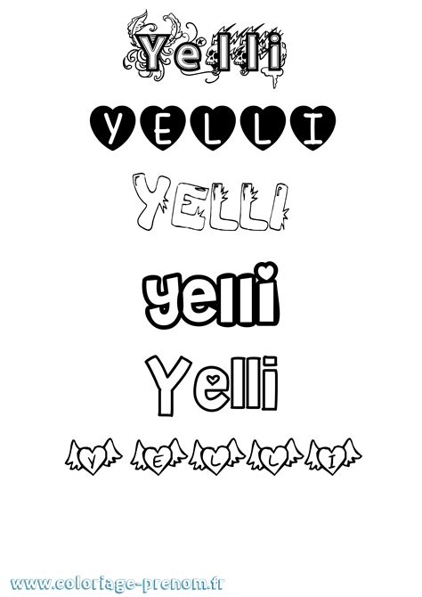 Coloriage du prénom Yelli : à Imprimer ou Télécharger facilement