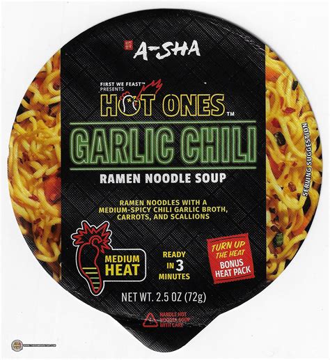 A Sha Hot Ones Garlic Chili Ramen Noodle Soup USA