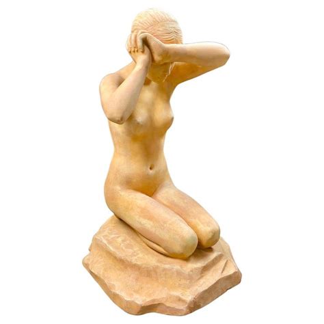 Proantic Terracotta Sculpture Of A Naked Woman First Fault By Sta