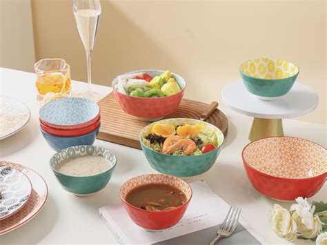 Henten Home Dessert Bowls Set Of Colourful Soup Bowls Cereal Bowls