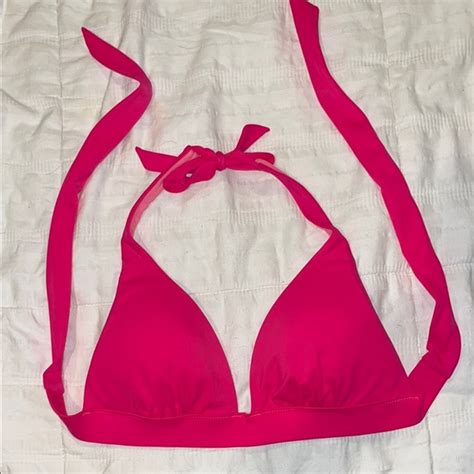 Victoria S Secret Swim Victorias Secret Hot Pink Halter Bikini Top Poshmark