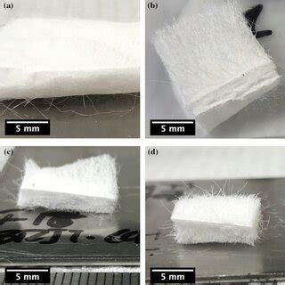 Photographs Of Electrospun PS Fiber Mats Cut With Scissors A