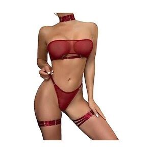 CEWIFO Biancheria Intima Da Donna Sexy Lingerie Donna Hot Rosso