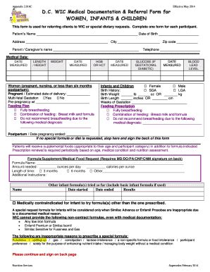 Dc Wic Form Fill And Sign Printable Template Online