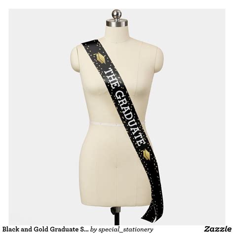 Black And Gold Graduate Sash Class Of 2020 Graduation Party Diy