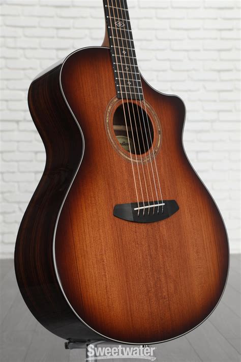 Breedlove Premier Dreadnought Concerto Ce Acoustic Electric Guitar Edgeburst Redwoodeast