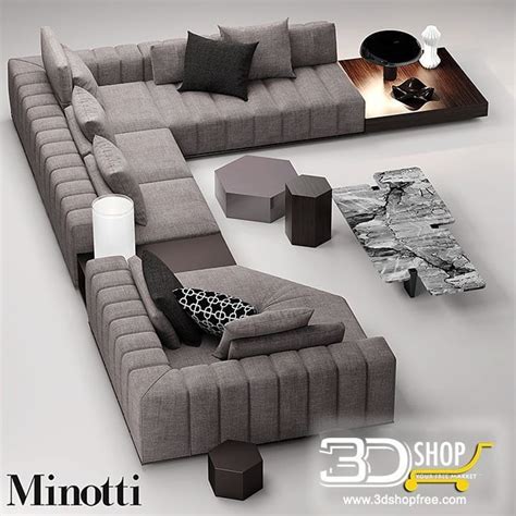 Sofa 3d Model Sketchup ~ Sofa Minotti 3d Freeman Model Room Seating ...