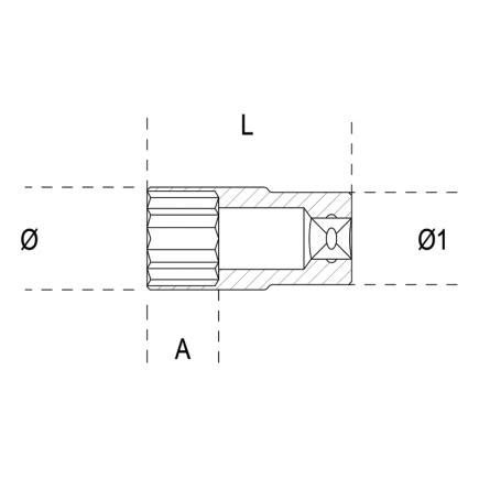 BETA 009100440 Vasos De Mano 3 8 Largos Para Tornillos Con Perfil