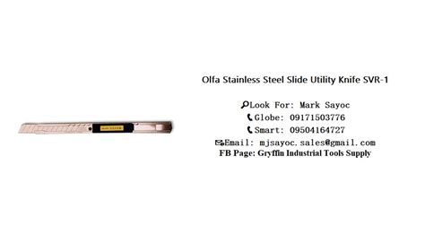 Olfa Stainless Steel Slide Utility Knife SVR 1 Commercial Industrial