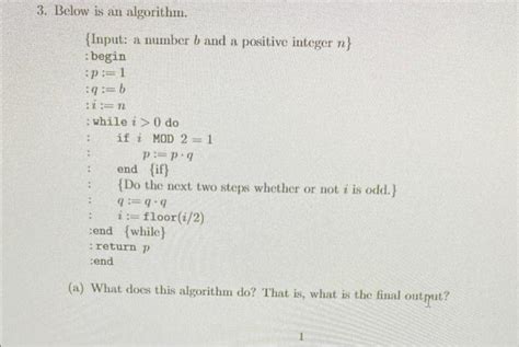 Solved this is a discrete math problem on algorithms. | Chegg.com