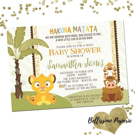 Lion King Baby Shower Invitations - Lion King Baby Shower Invitation ...