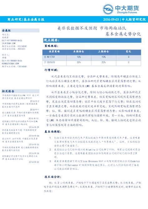 基本金属日报：美非农数据不及预期 市场两面站队 基本金属走势分化