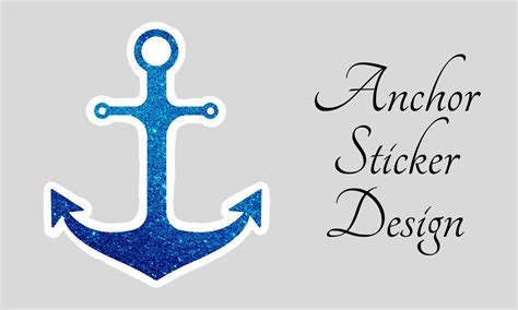 Blue Glitter Anchor Sticker Design Graphic By Sakidesjardins · Creative