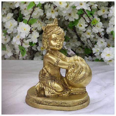 Buy Atoz India Cart Baby Krishna Statue Lord Krishna Figurine Brass