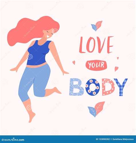 Love Your Body Card Poster Beautiful Plus Size Woman F Stock