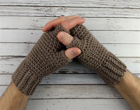 Men's Thermal Fingerless Gloves Crochet Pattern - Kickin Crochet