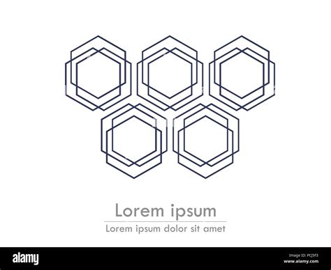 Hexagonal Background Line With Text Stylized Card Template Vector Eps