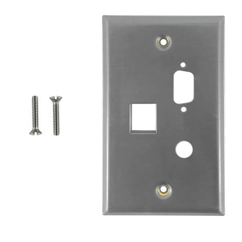 3 Port Db9 Size Cutout Stainless Steel Wall Plate Rtc Electronics