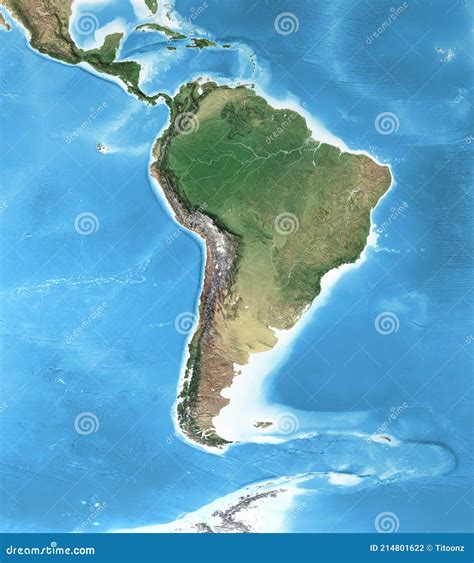 Mapa Detallado De Alta Resolución De América Del Sur Stock de