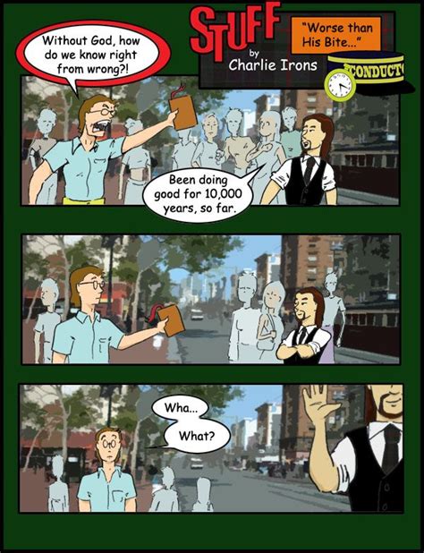 A Comic Strip With Two Men Talking To Each Other And One Man Pointing