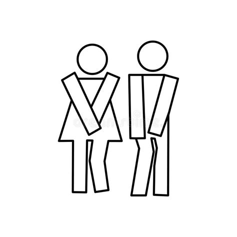 Funny Wc Restroom Symbols Toilet Sign On Public Airport Stock