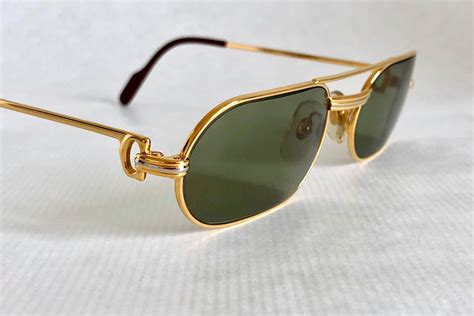 Cartier Must Louis Cartier 18K Gold Vintage Sunglasses Full Set New Old Stock