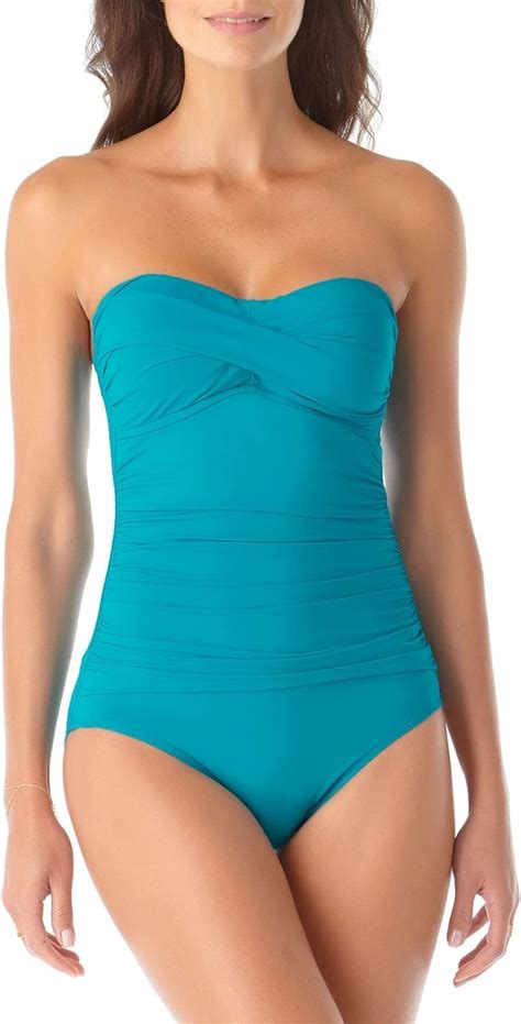 Anne Cole Women S Standard Twist Front Shirred One Piece Swimsuit