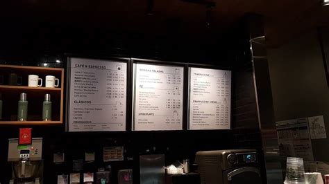 Menu At Starbucks Cafe Buenos Aires Av Del Libertador