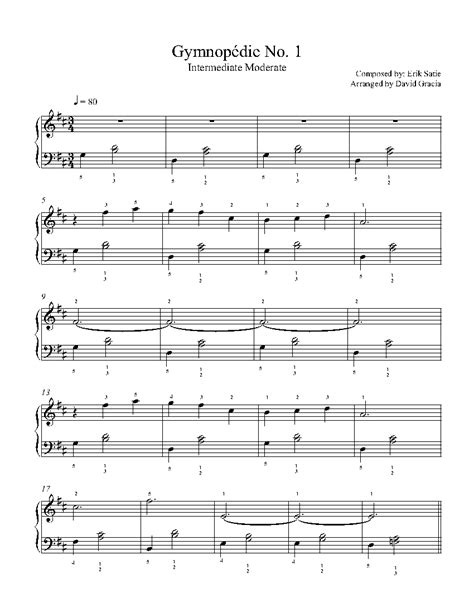 Gymnopedie by Erik Satie Sheet Music & Lesson | Intermediate Level