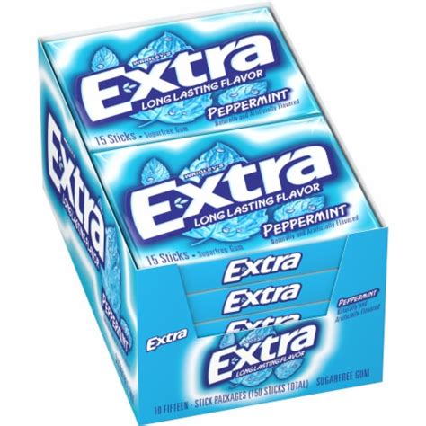 Wrigley S Extra Peppermint Sugarfree Gum 10 Pk 15 Ct Kroger