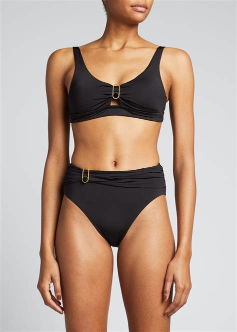 Buy Trina Turk Monaco Keyhole Bikini Top Black At Off Editorialist