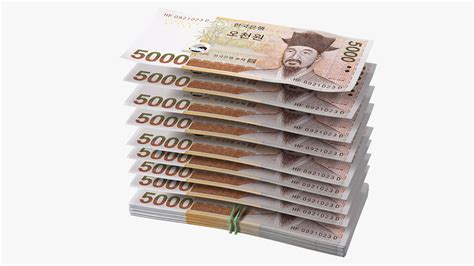 Stack Of South Korean 5000 Won 3d Model 29 3ds Blend C4d Fbx