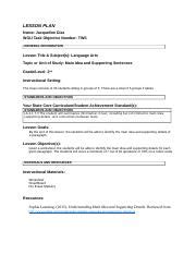 Lesson Plan Docx Lesson Plan Name Jacqueline Diaz Wgu Task