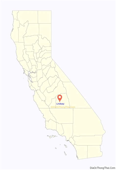 Map of Lindsay city, California