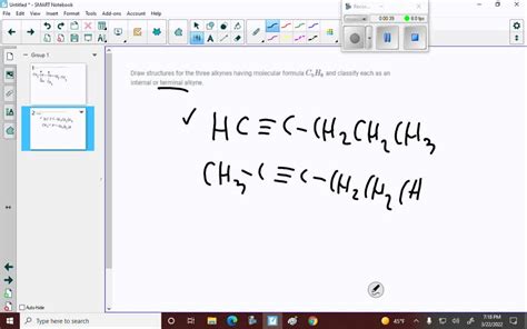 Solved Draw Structures For The Three Alkynes Having Molecular Formula