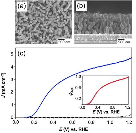 A Top View And B Cross Sectional View Sem Images Of Nanoporous Bivo