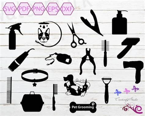 Dog Grooming Tools SVG Pet Grooming Pet Supplies Dog - Etsy