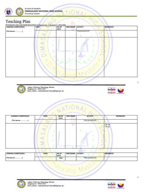 Teaching Plans Matatag Format 2023 2024 Pdf