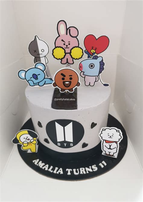 Bt21 Cake Design Simple Birthday Card Message