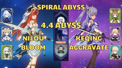 C0 Nilou Bloom C0 Keqing Aggravate Spiral Abyss 4 4 Floor 12