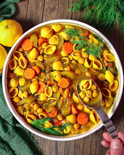 Lemon Dill Chickpea Noodle Soup Good Old Vegan