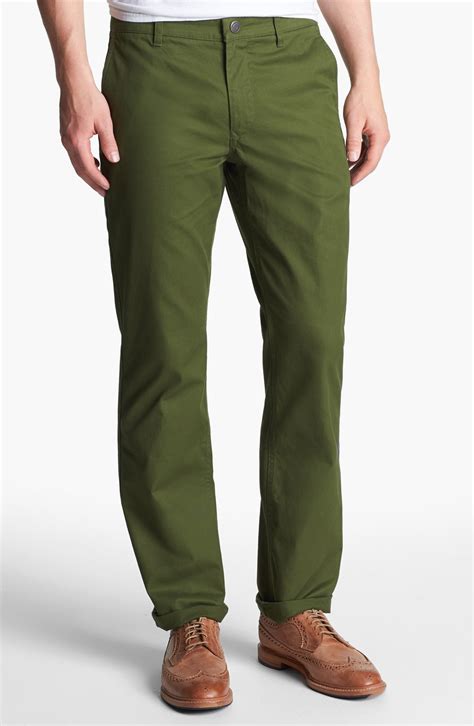 Bonobos Straight Leg Washed Cotton Twill Chinos In Green For Men Dark Green Lyst