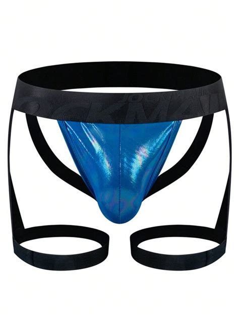 Men Holographic Cut Out Jockstrap SHEIN USA