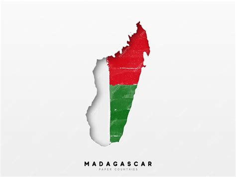 Premium Vector | Madagascar detailed map with flag of country. painted