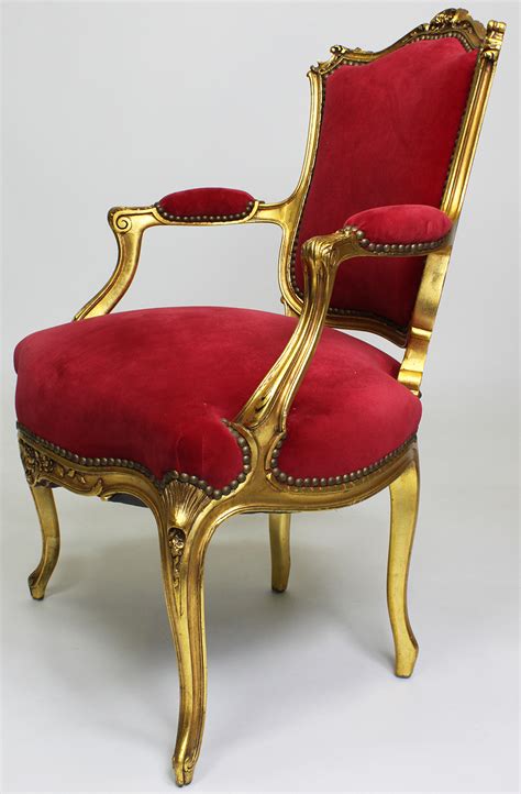 A Pair Of French Louis Xv Style Giltwood Ccarved Rococo Fauteuils