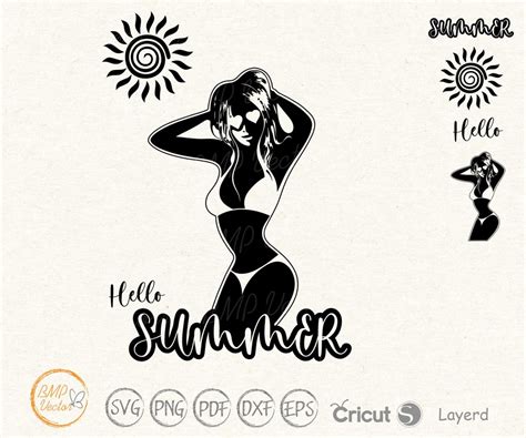 Hot Girl Summer Svg Sunny Days Svg Hello Summer Svg Summer Time Beach Svg Woman Bikini Svg