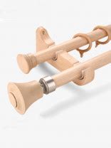 Qyrz Luxury Mm Wood Grain Aluminum Alloy Single Double Curtain Rod