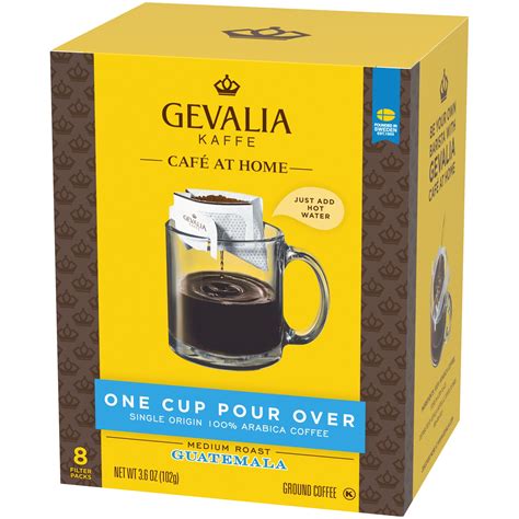 Gevalia One Cup Pour Over Medium Roast Guatemala Ground Coffee 8 ct; 3.