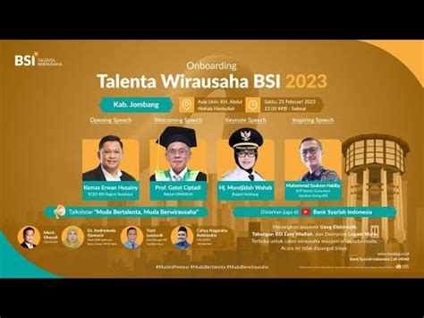 Onboarding Talenta Wirausaha Bsi Edisi Jombang Youtube